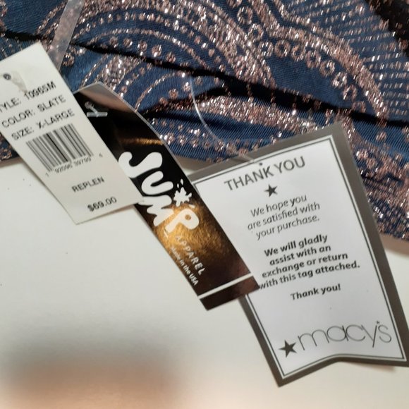 Navy Blue Camisole with Glitter Gold, NWT XL - Picture 2 of 3